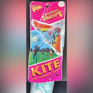 Vintage Gayla Rainbow Unicorn 42" Keel Guided Kite (Stock No. 117) Unopened